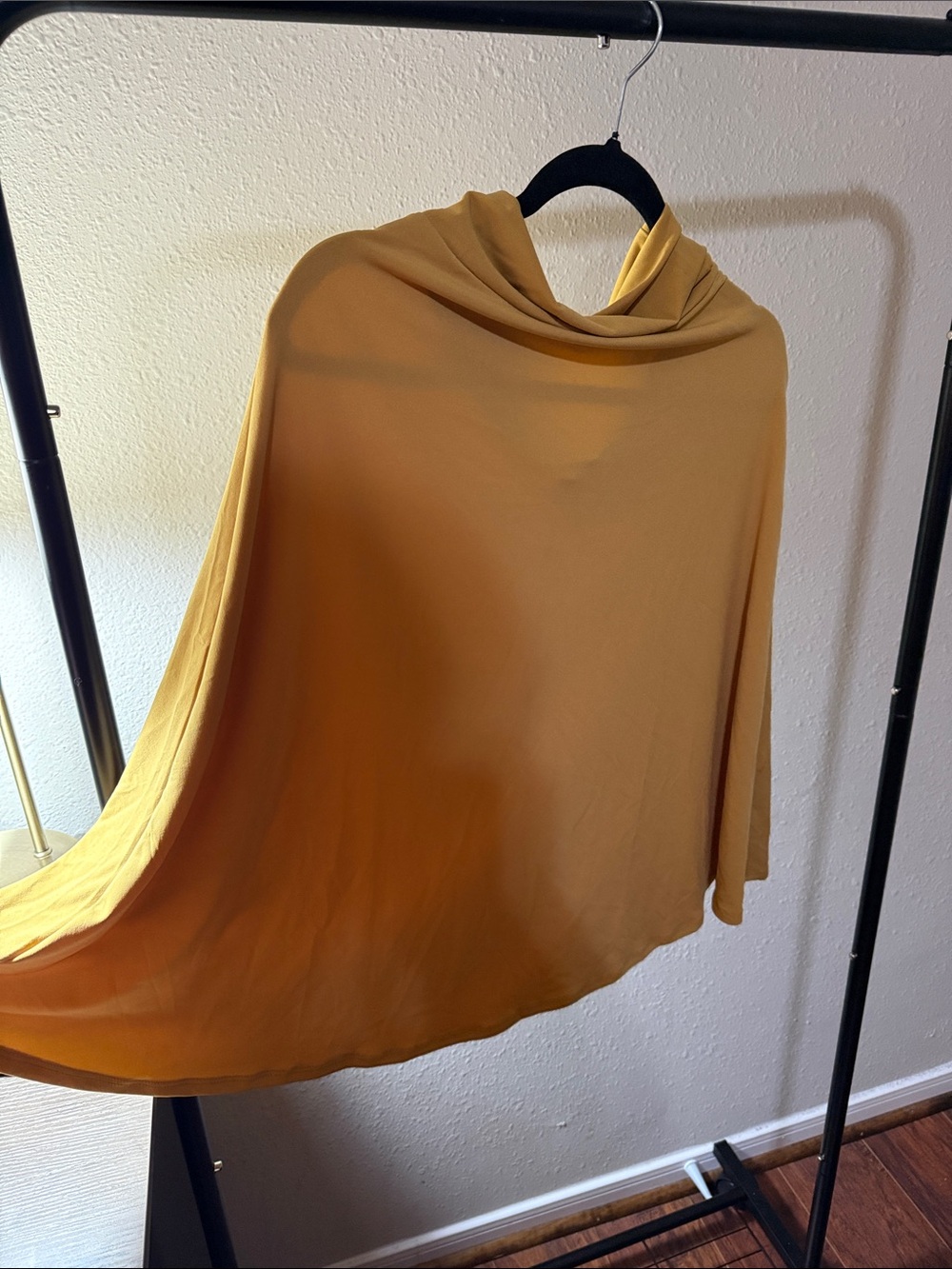 NaNa Mustard Draped Poncho Sweater